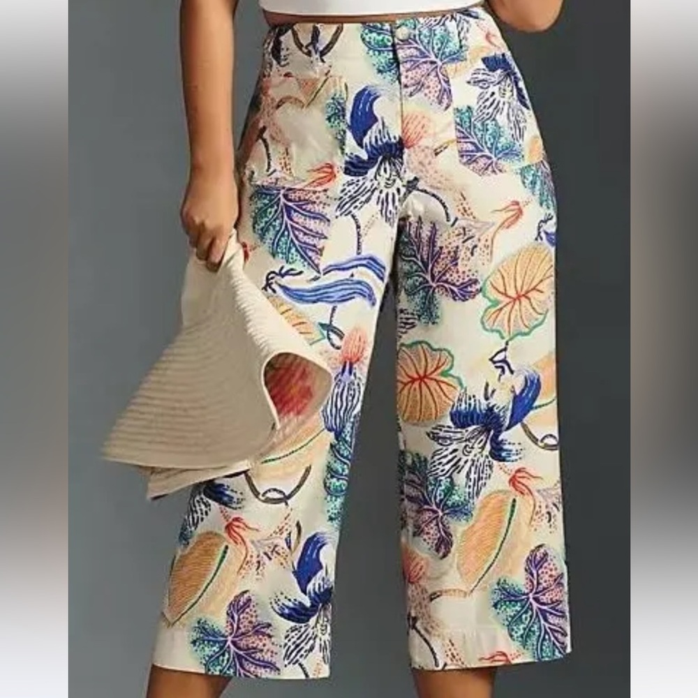 NWOT Maeve Multicolor Floral Capris